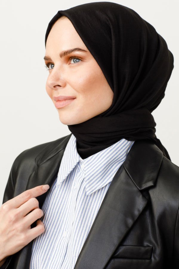 Valorscarf Siyah Pamuk Kraş Şal