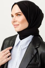 Valorscarf Siyah Pamuk Kraş Şal