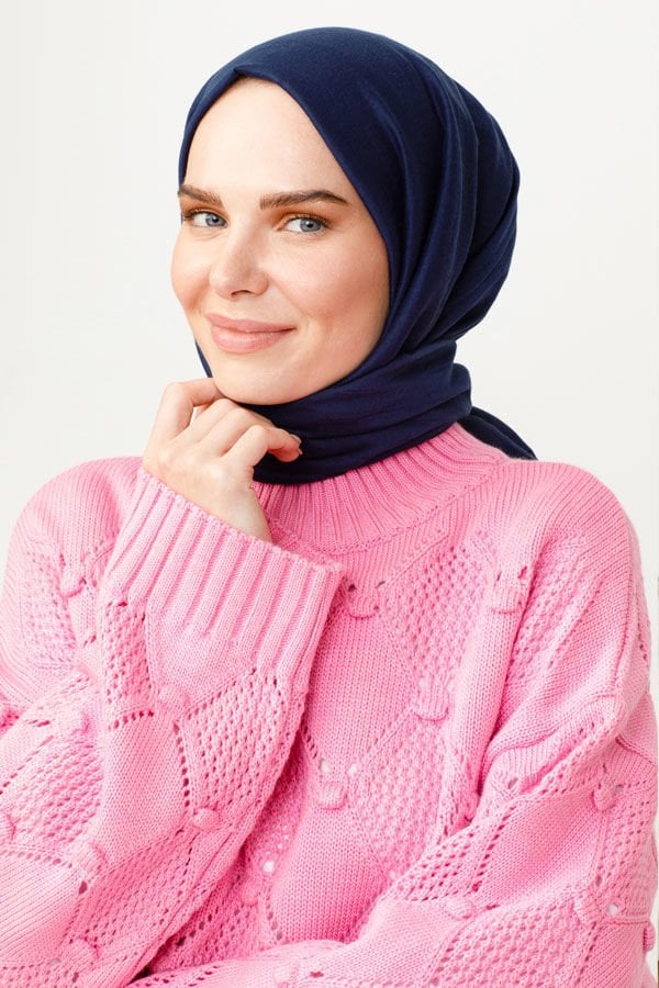 Valorscarf  Lacivert Pamuk Kraş Şal