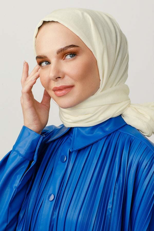Valorscarf Kırık Beyaz Pamuk Kraş Şal