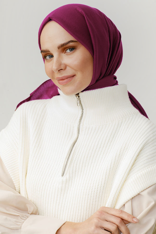 Valorscarf  Mürdüm  Eriği Pamuk Kraş Şal