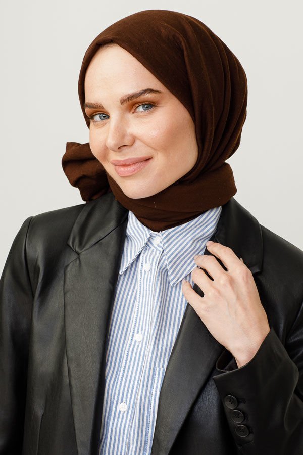 Valorscarf  Acı Kahve Pamuk Kraş Şal