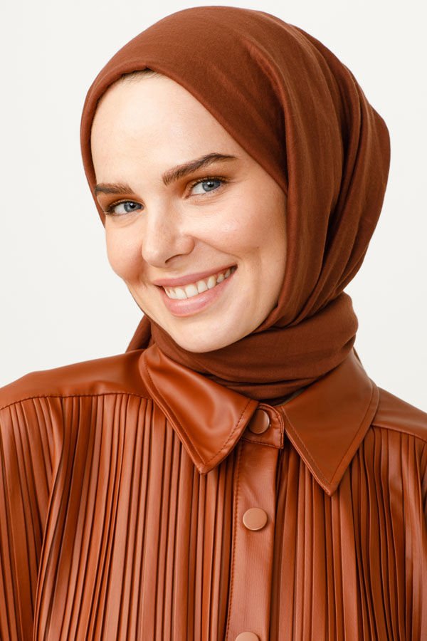 Valorscarf  Kızıl Kahve Pamuk Kraş Şal