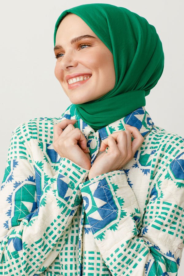Valorscarf  Yeşili Pamuk Kraş Şal