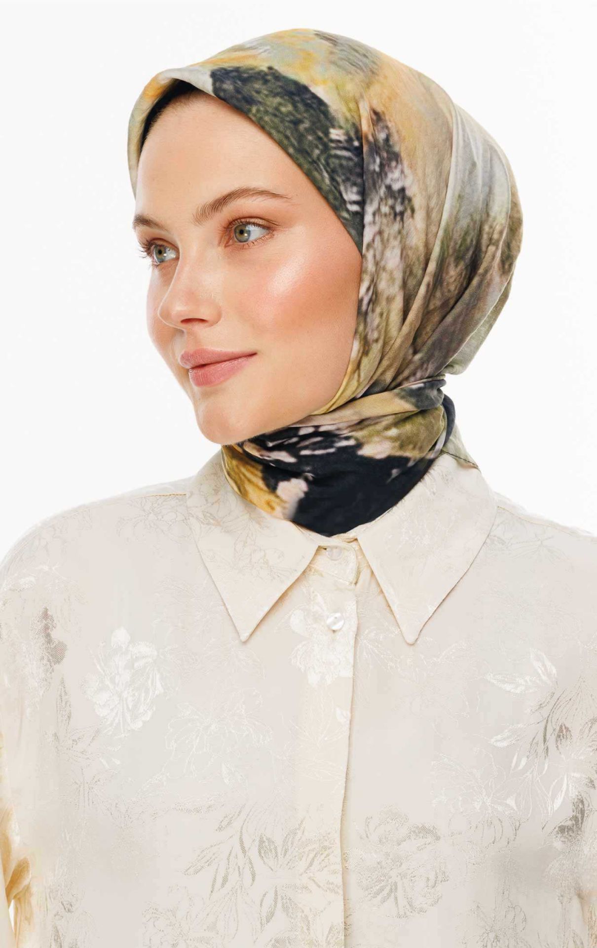 Valorscarf Forest Desen Pamuk İpek Esarp