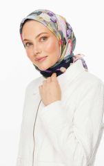 Valorscarf Begonvil Desen Pamuk İpek Eşarp